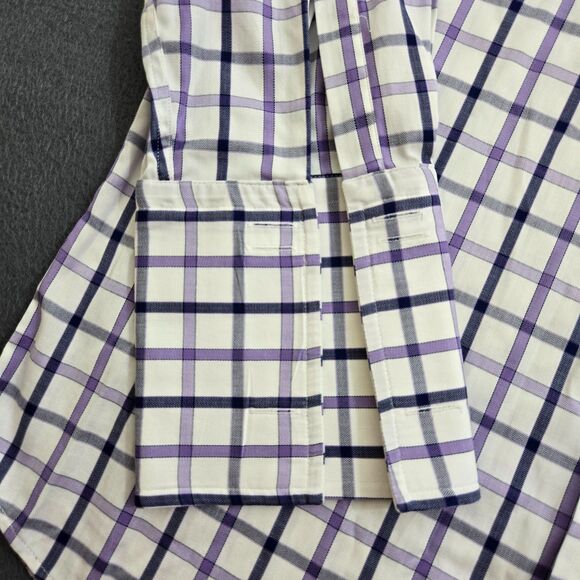 Charles Tyrwhitt Men 16 33 White Check French Cuff Slim Fit Dress Shirt - Picture 4 of 12